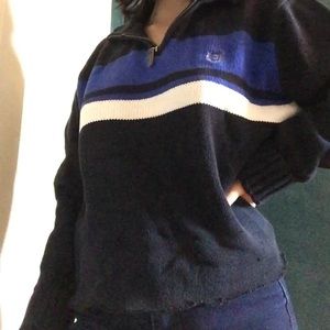 cropped quarter zip sweater